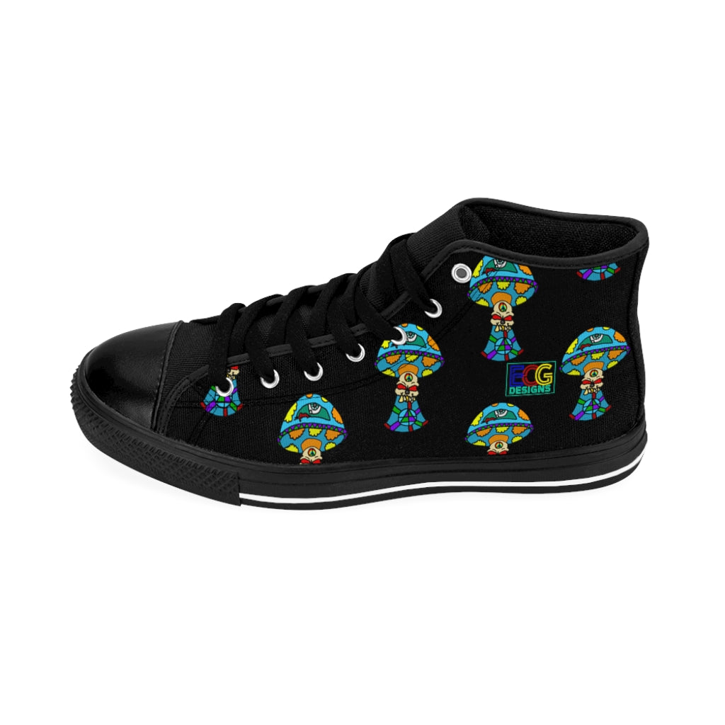 Multicolored Skull Shroom Men's High-top Sneakers