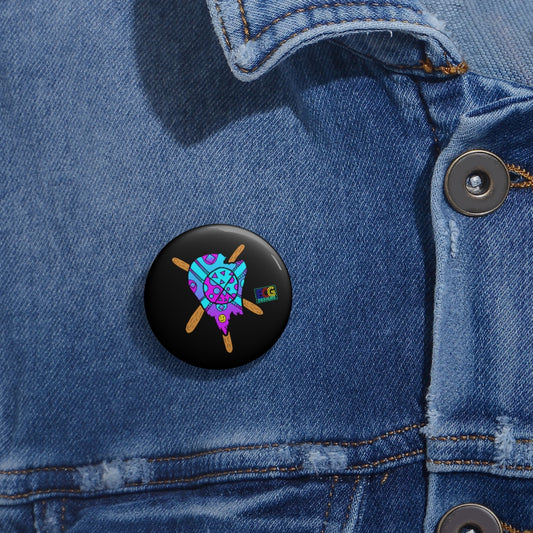 Blue and Purple Melted Popsicle Pin Buttons