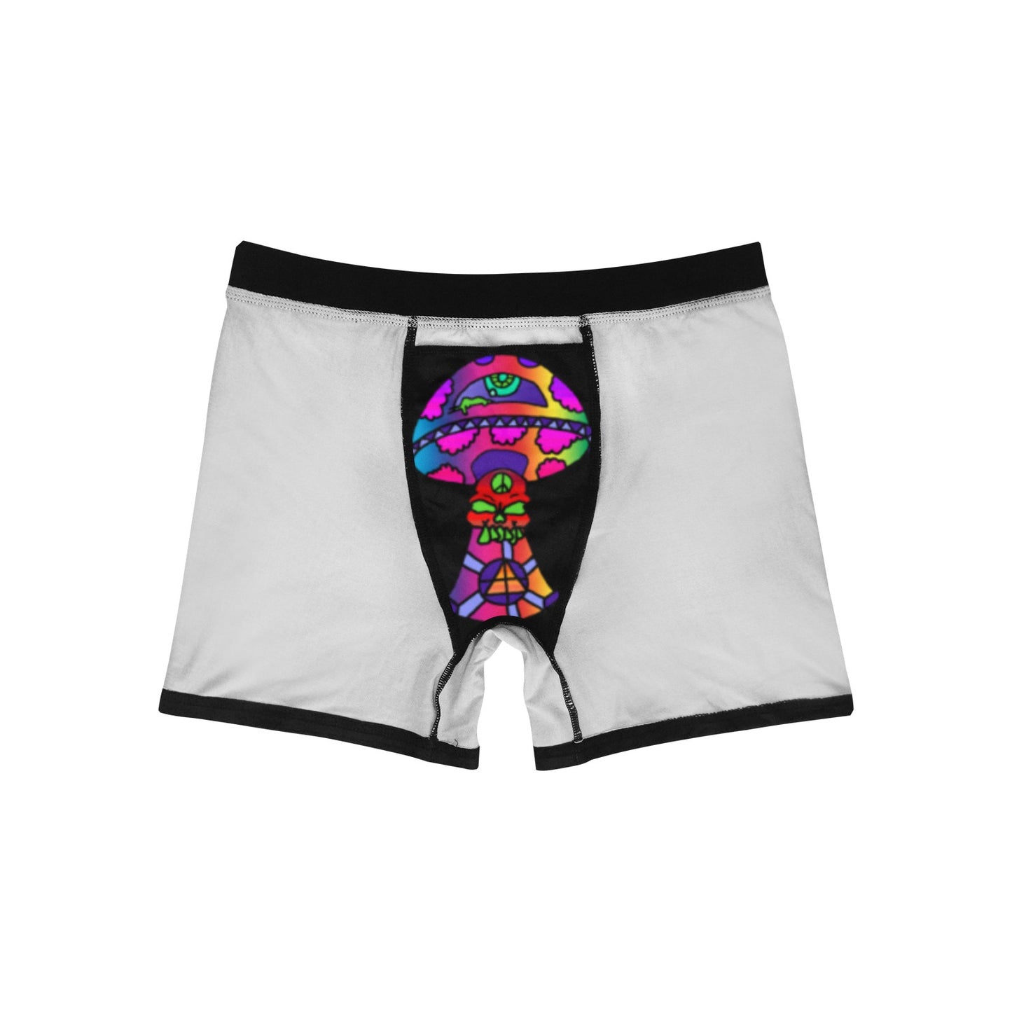 Rainbow Skull Shroom Men's Boxer Briefs with Inner Pocket (Model L34)