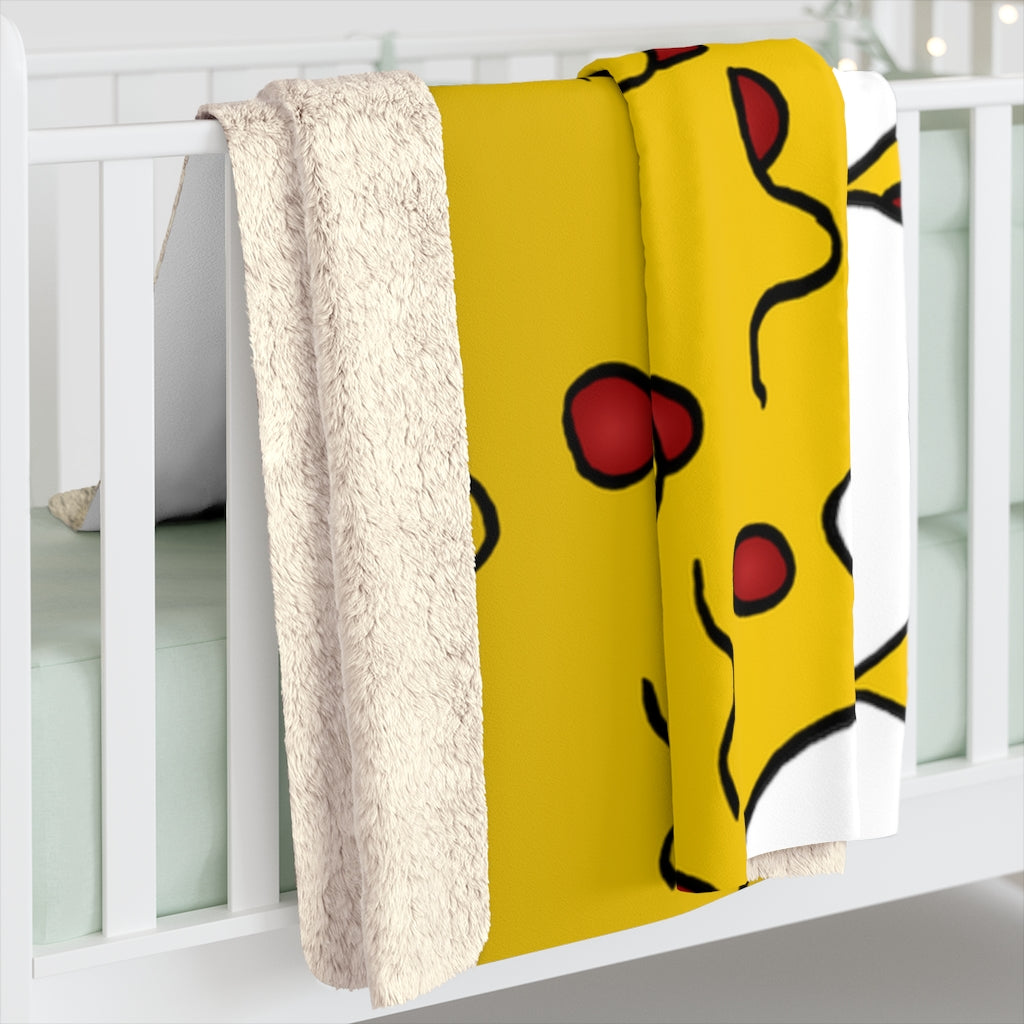 Cheesy Pizza Sherpa Fleece Blanket