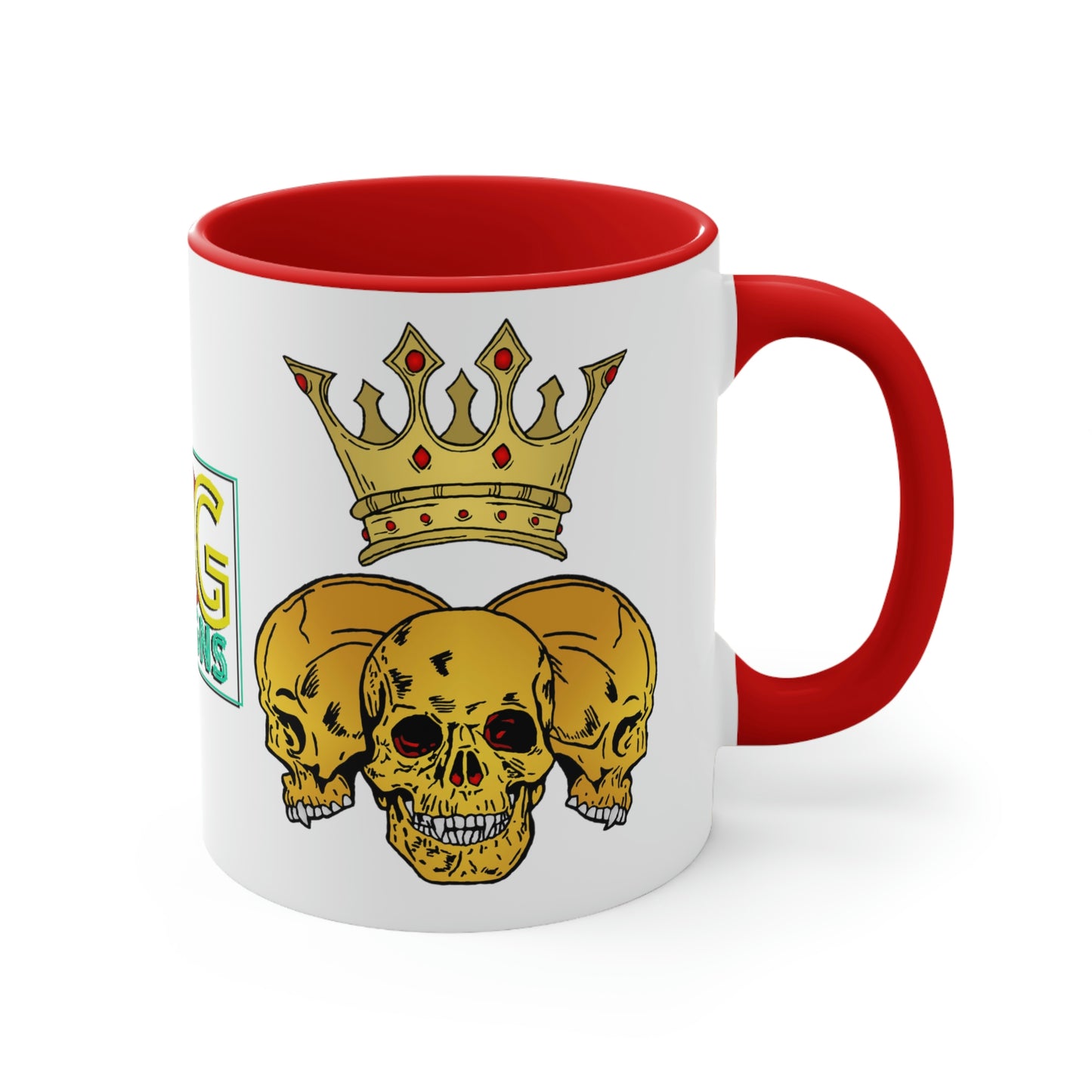 Triple Skull Crown Accent Coffee Mug, 11oz