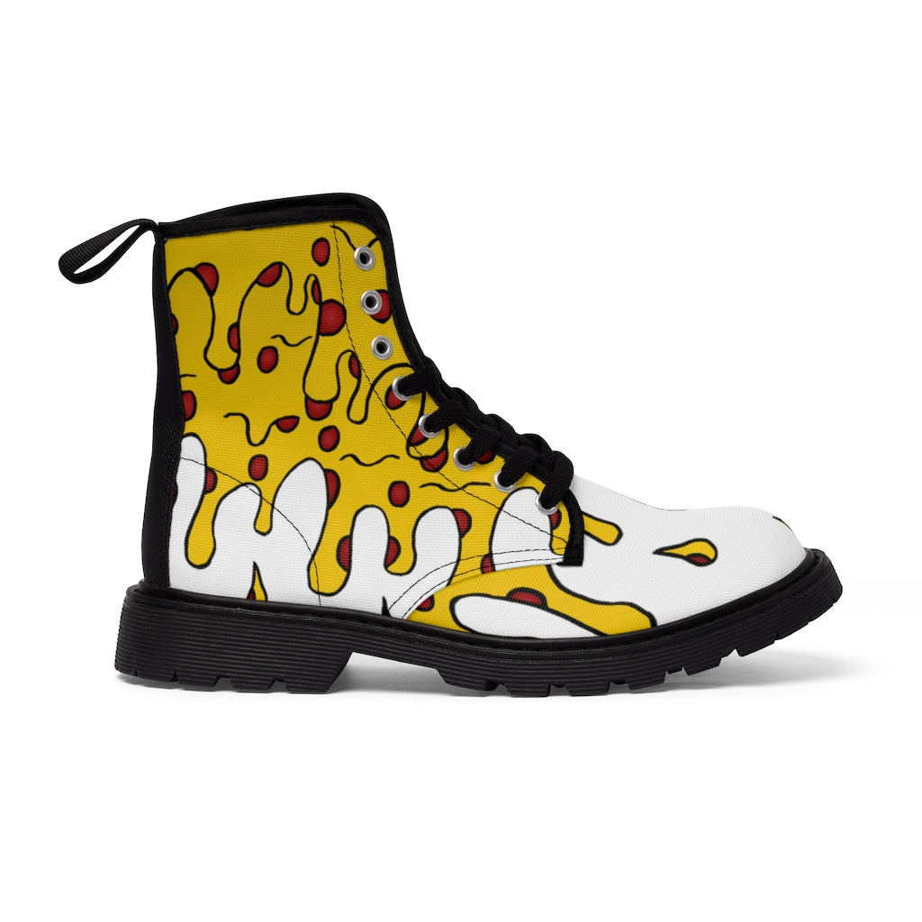 Cheesy Pizza Women's Canvas Boots