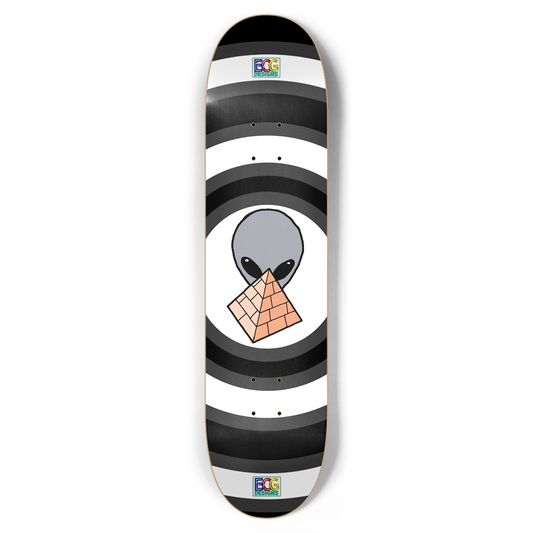 Gray Alien Pyramid Skateboard