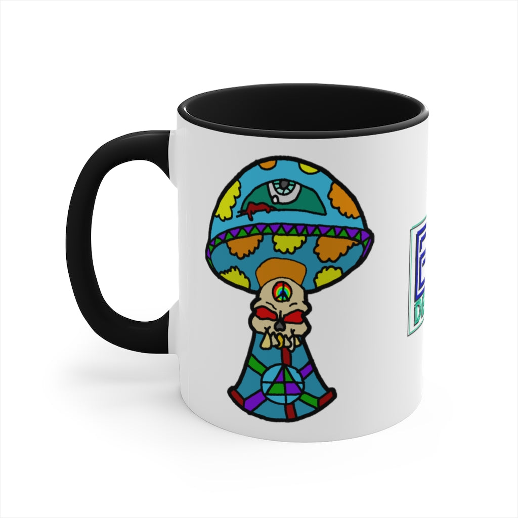 Multicolored Skull Shroom Accent Coffee Mug, 11oz