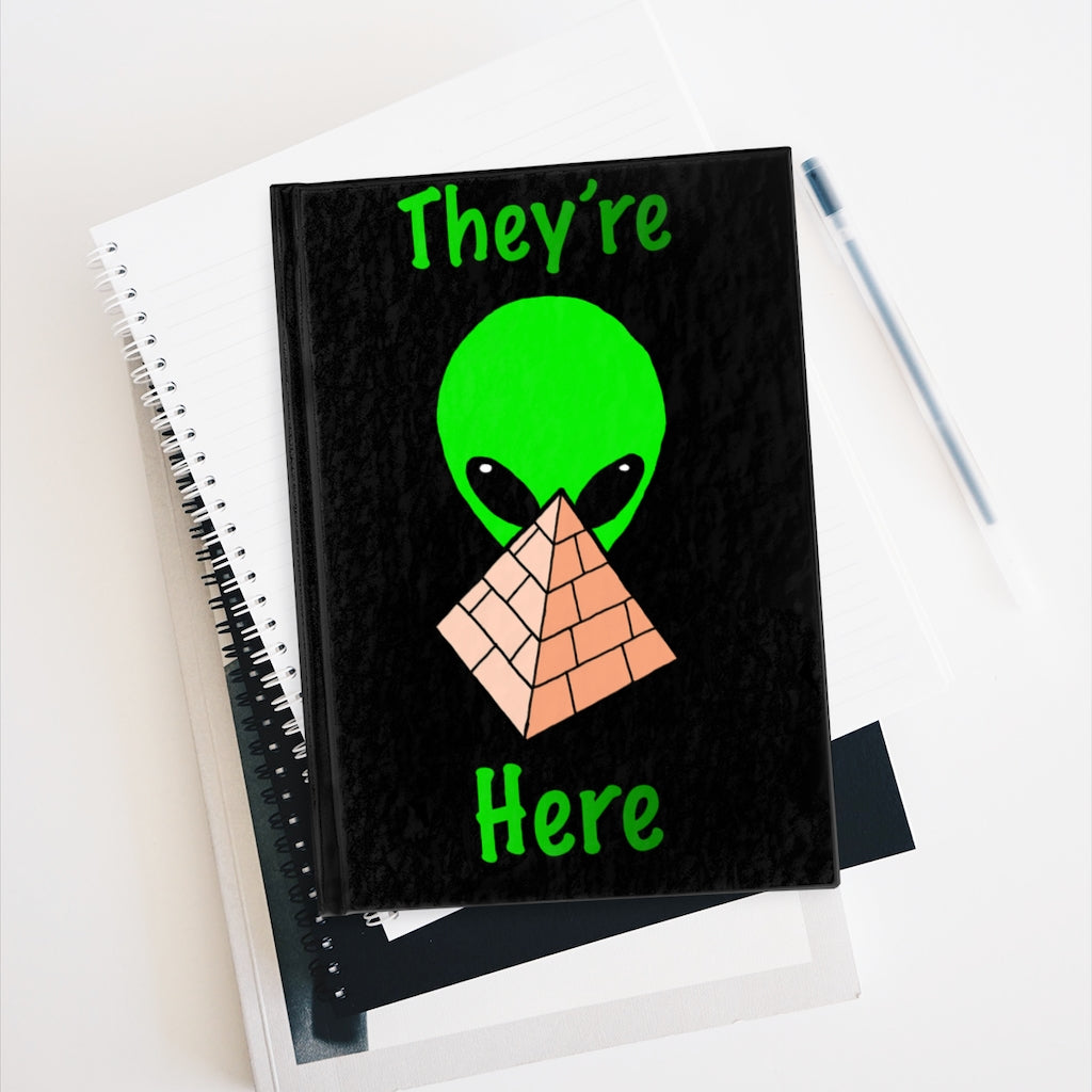 Green Alien Pyramid Journal - Ruled Line