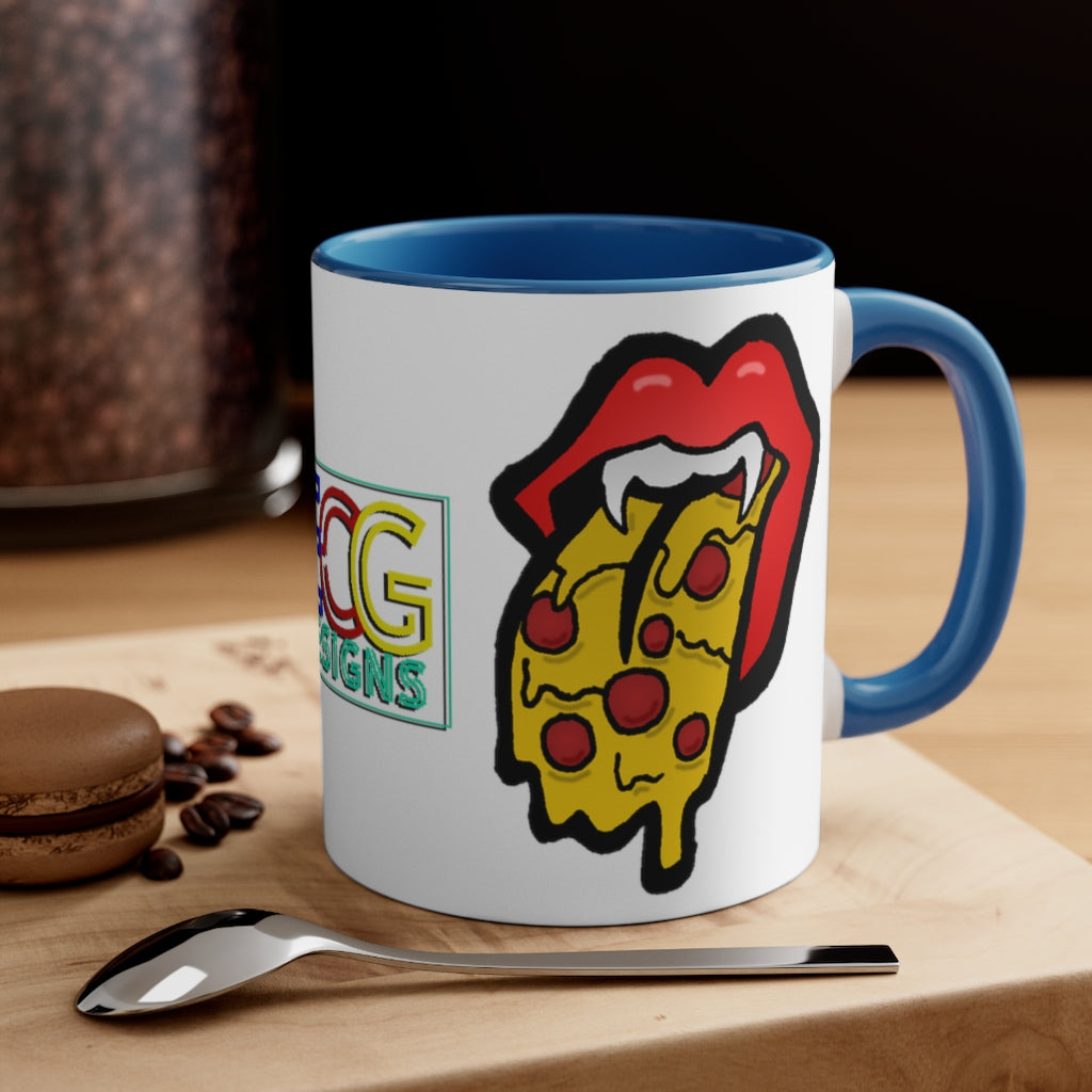 Red Pizza Tongue Accent Coffee Mug, 11oz