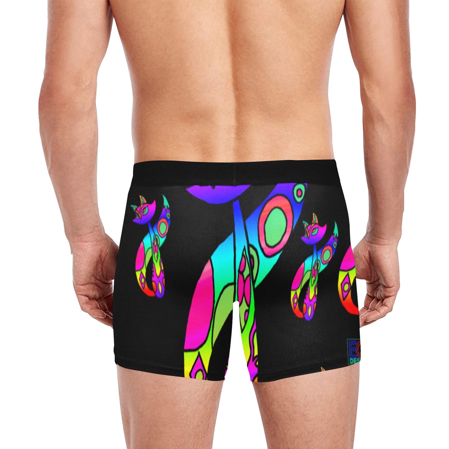 Rainbow Cat Men's Boxer Briefs with Inner Pocket (Model L34)