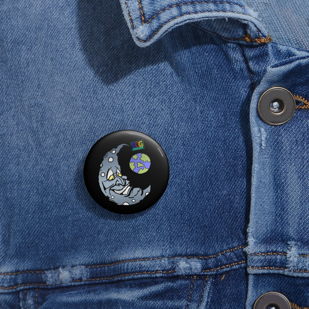 Silver Moon Pin Buttons