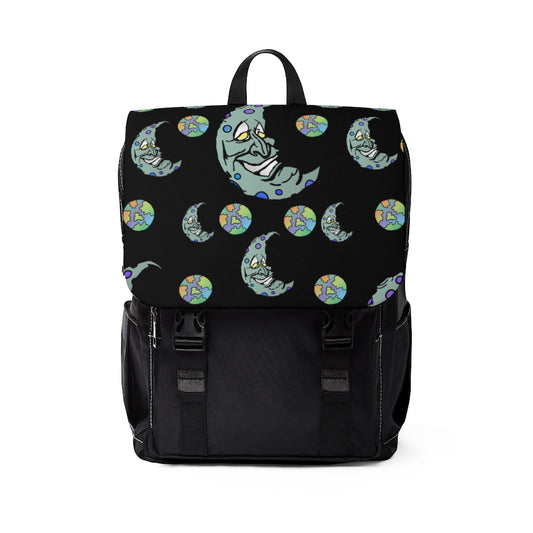 Green Moon Unisex Casual Shoulder Backpack