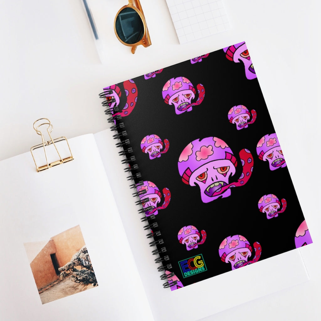 Pink Shroom Spiral Notebook - Ruled Line