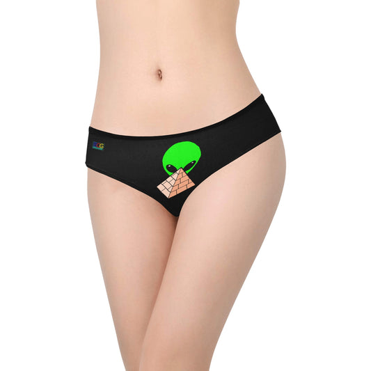 Green Alien Pyramid Women's Hipster Panties (Model L33)