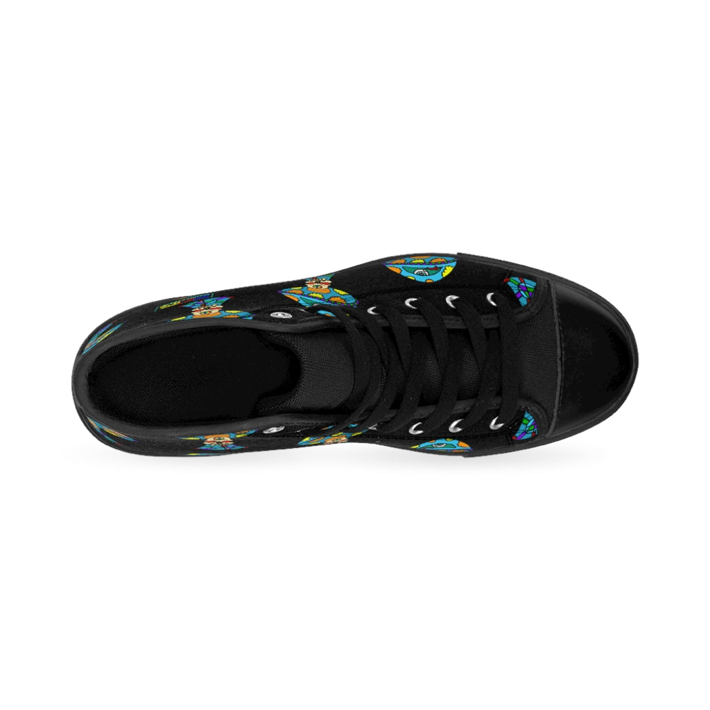 Multicolored Skull Shroom Women's High-top Sneakers