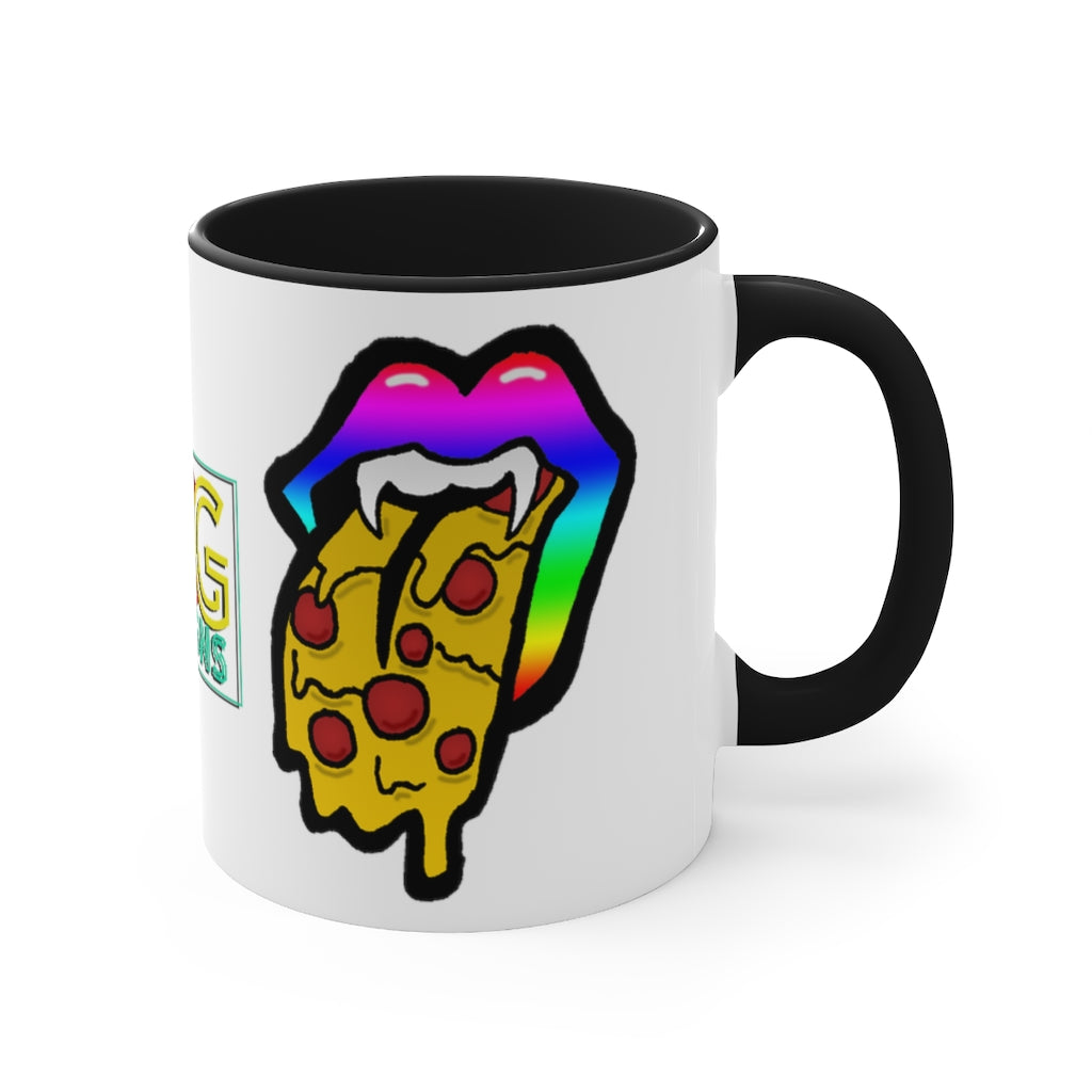 Rainbow Pizza Tongue Accent Coffee Mug, 11oz