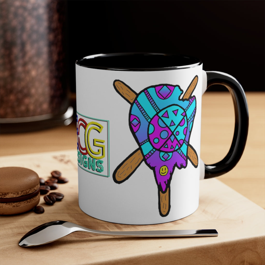 Blue and Purple Melted Popsicle Accent Coffee Mug, 11oz