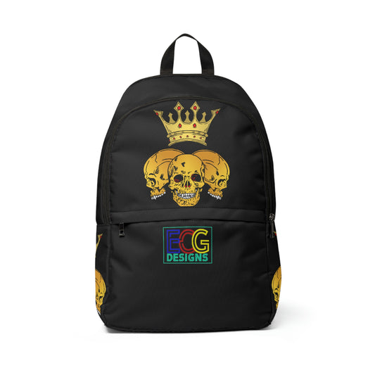 Triple Skull Crown Unisex Fabric Backpack