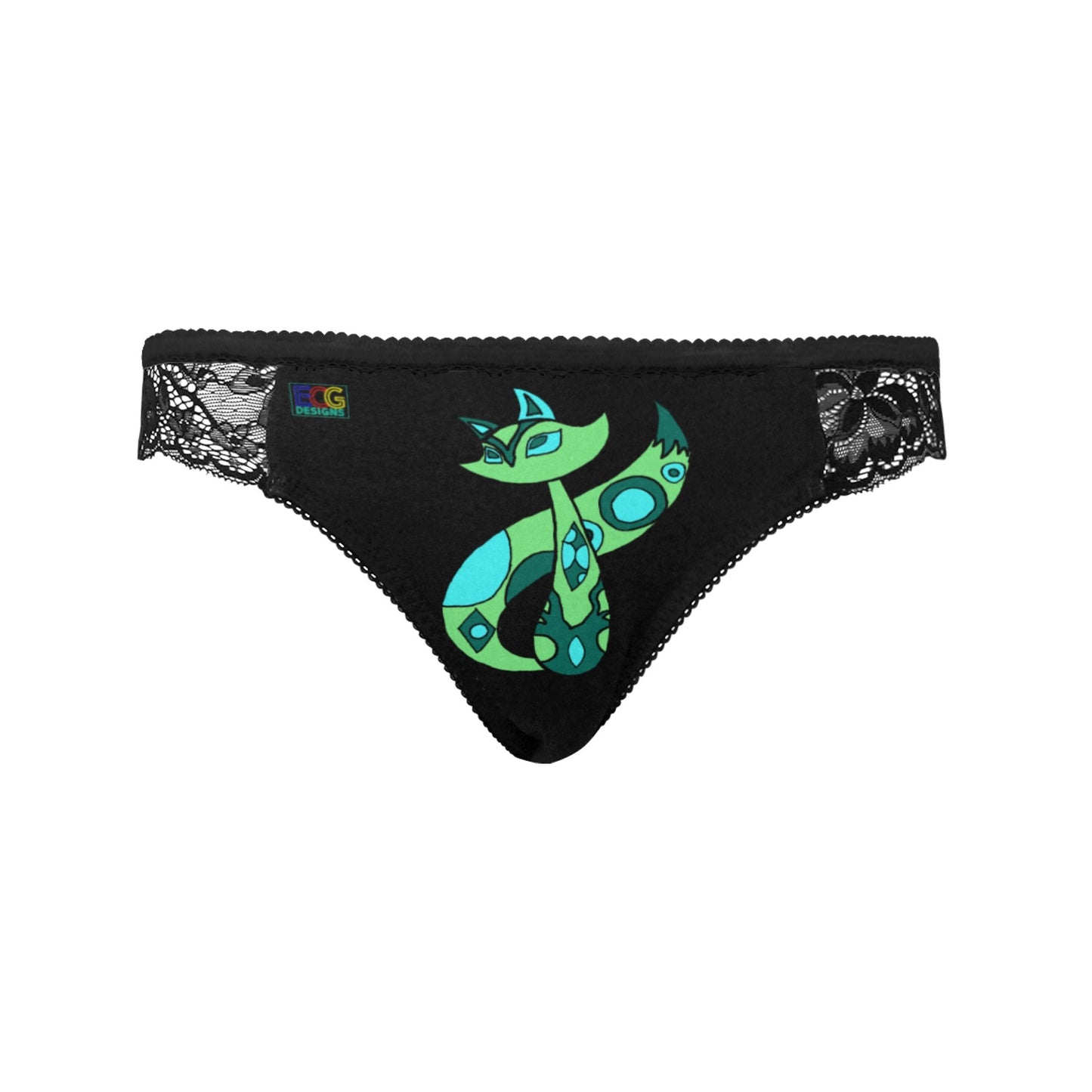 Green Cat Women's Lace Panty (Model L41)