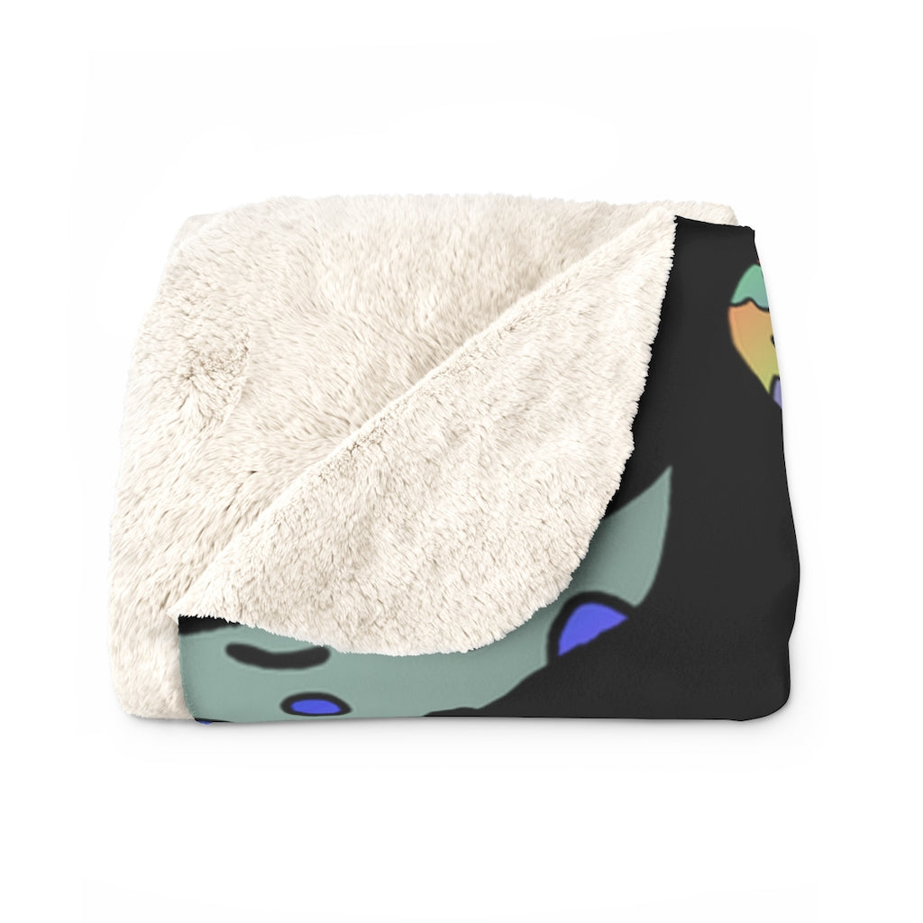 Green Moon Sherpa Fleece Blanket