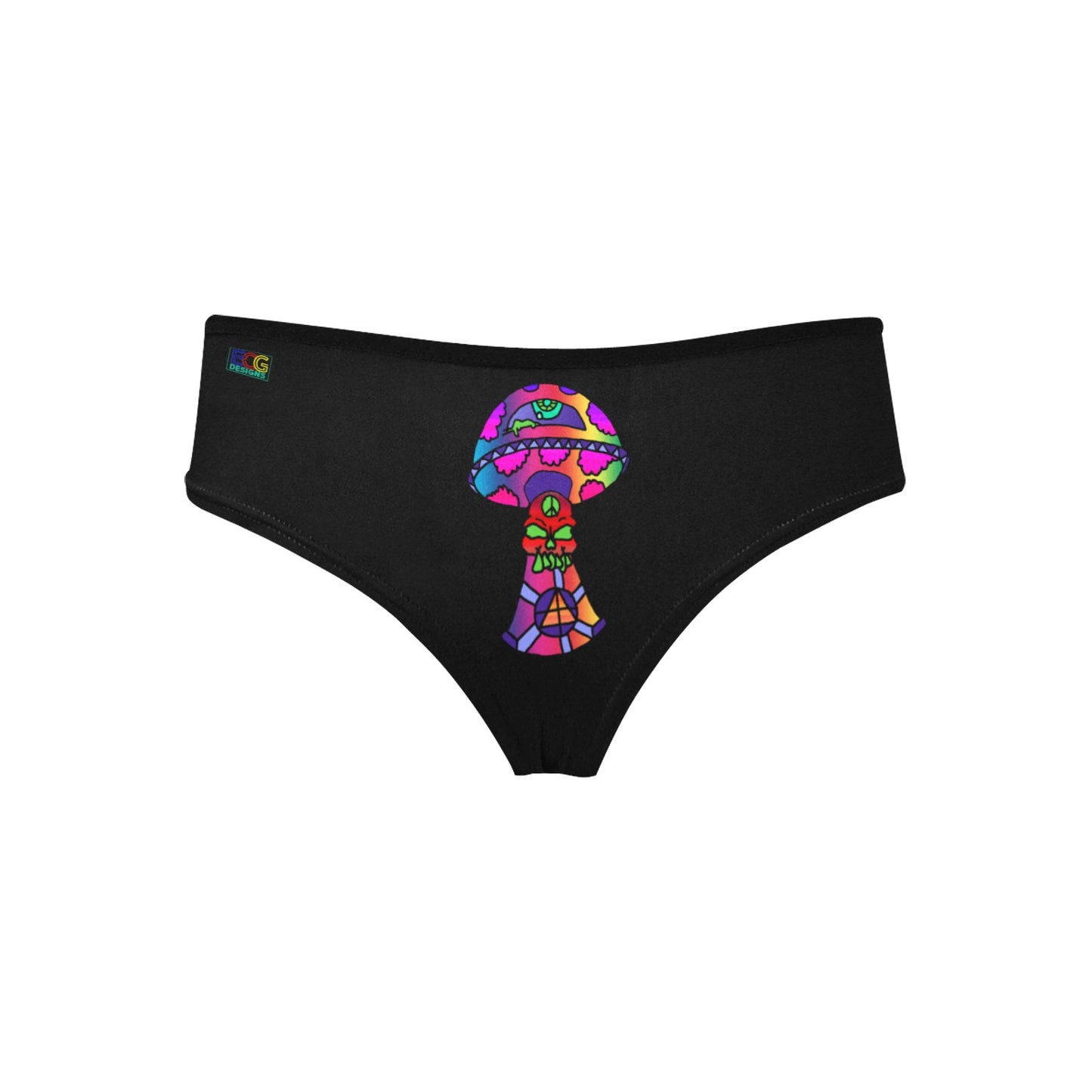 Rainbow Skull Shroom Women's Hipster Panties (Model L33)