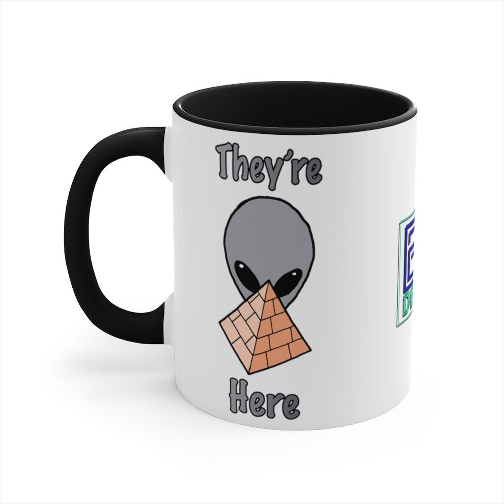 Gray Alien Pyramid Accent Coffee Mug, 11oz