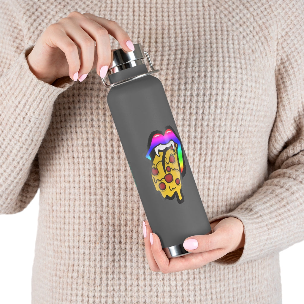 Rainbow Pizza Tongue 22oz Vacuum Insulated Bottle