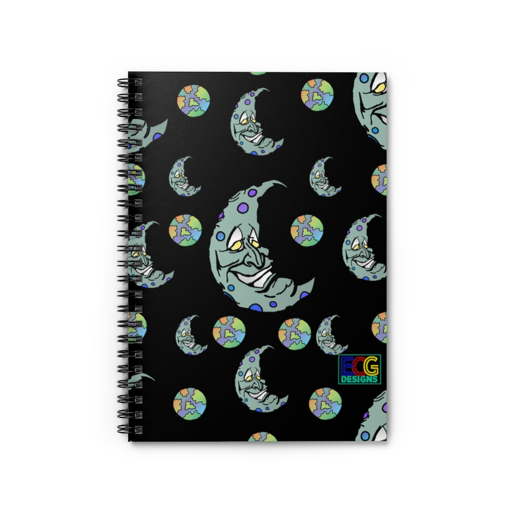 Green Moon Spiral Notebook - Ruled Line