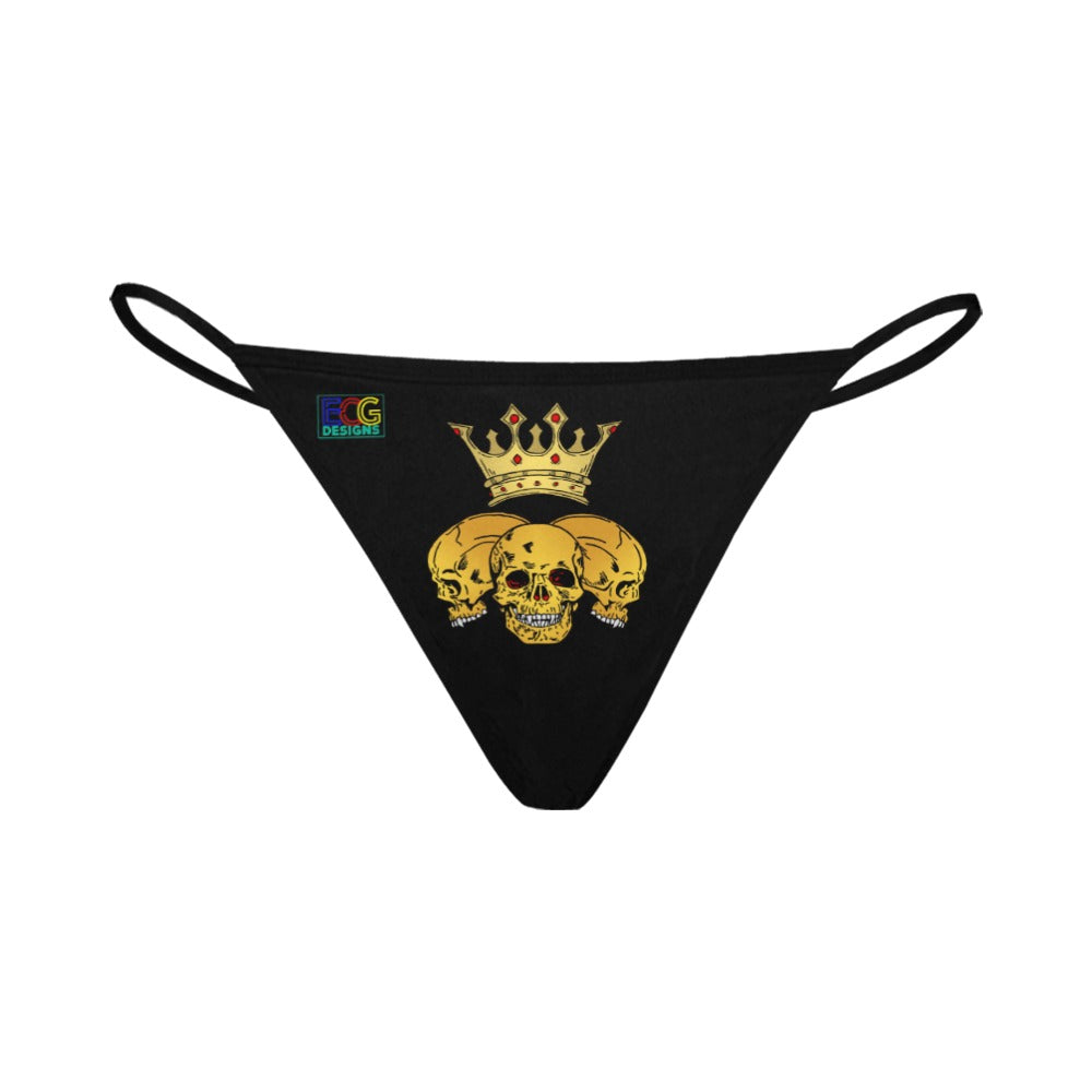 Triple Skull Crown Women's All Over Print G-String Panties (Model L35)