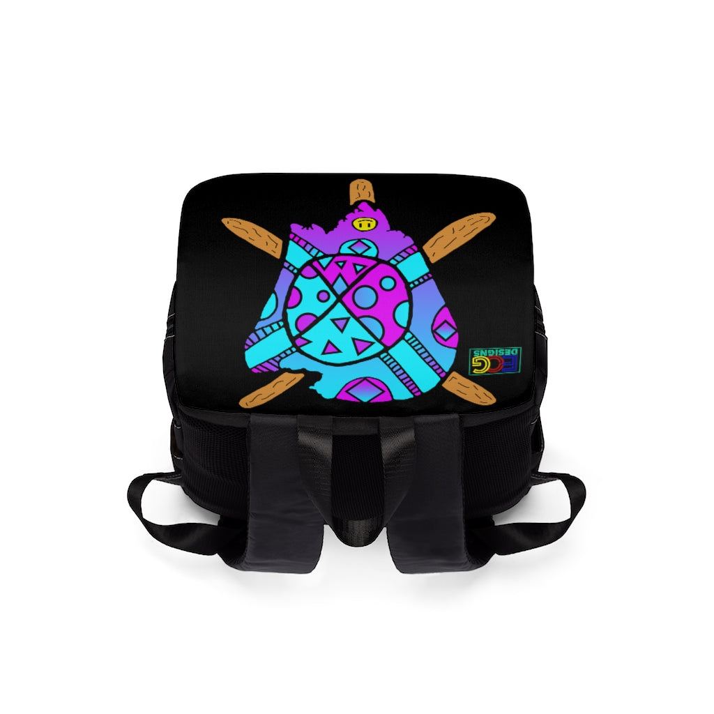 Blue and Purple Melted Popsicle Unisex Casual Shoulder Backpack