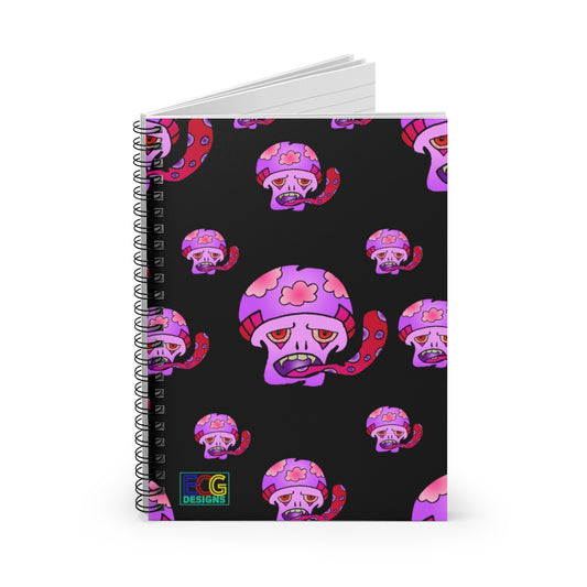 Pink Shroom Spiral Notebook - Ruled Line