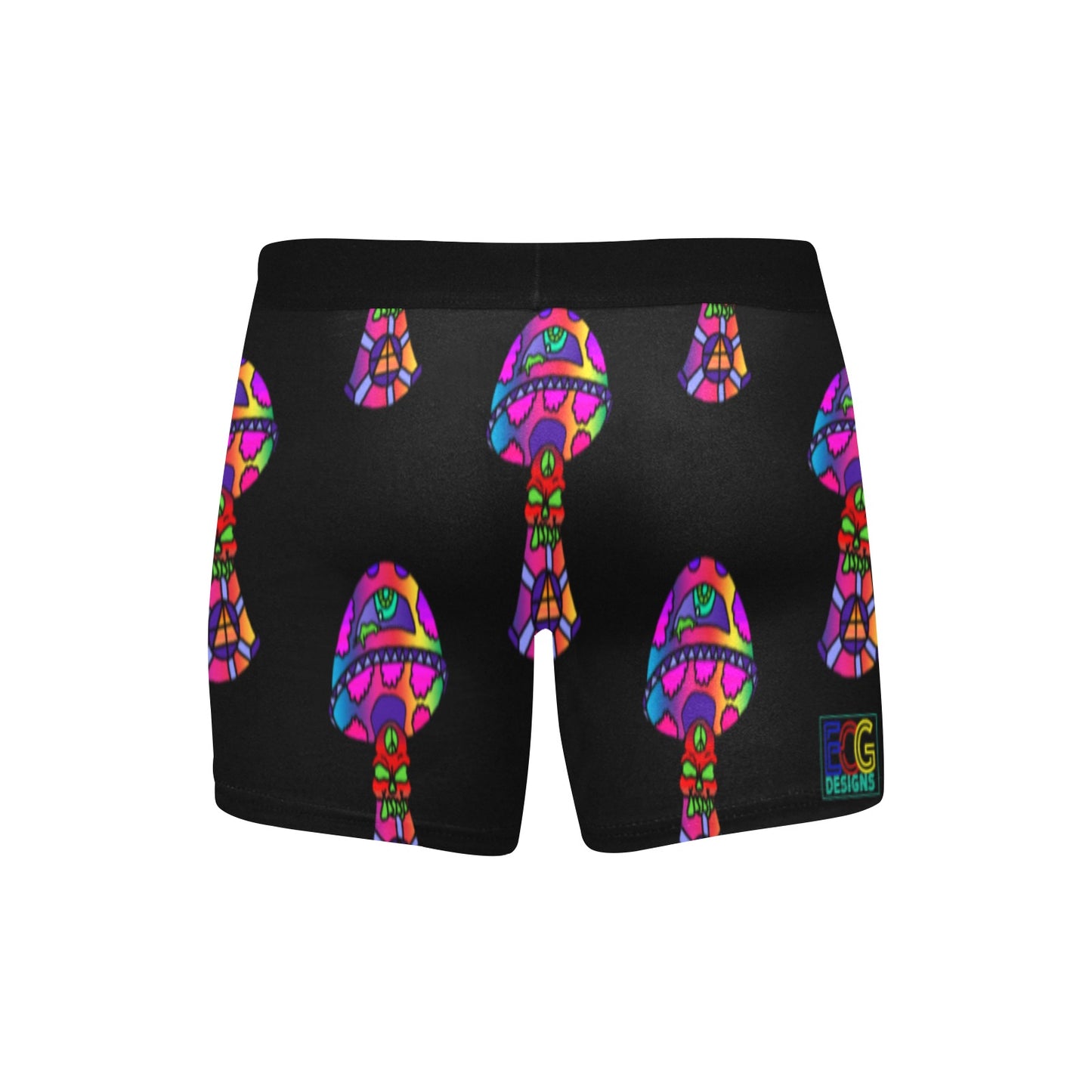 Rainbow Skull Shroom Men's Boxer Briefs with Inner Pocket (Model L34)