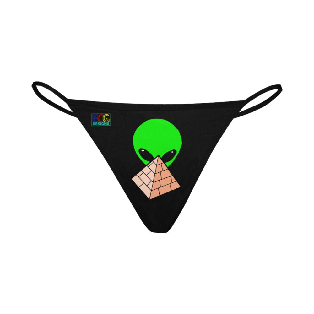 Green Alien Pyramid Women's All Over Print G-String Panties (Model L35)