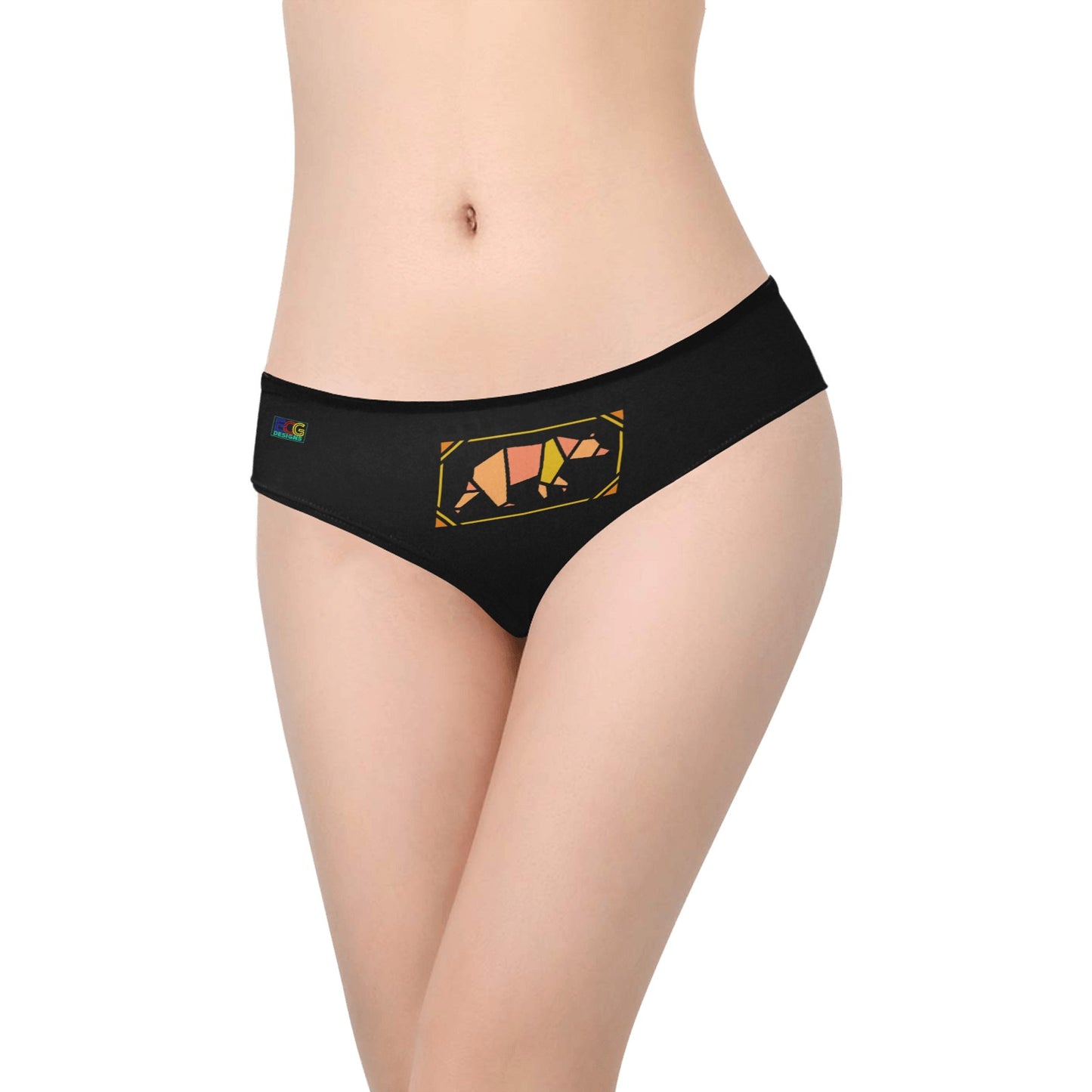 Orange Box Bear Women's Hipster Panties (Model L33)