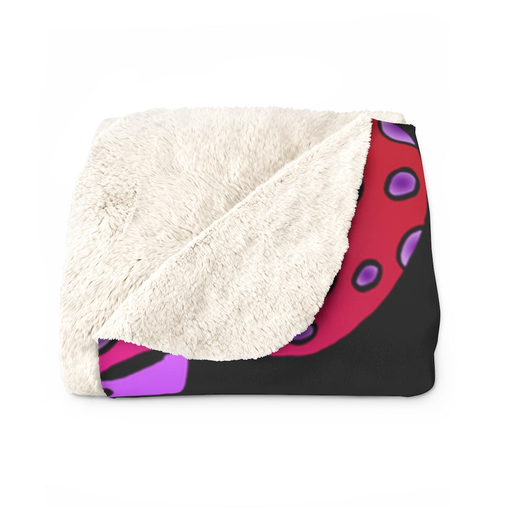 Pink Shroom Sherpa Fleece Blanket