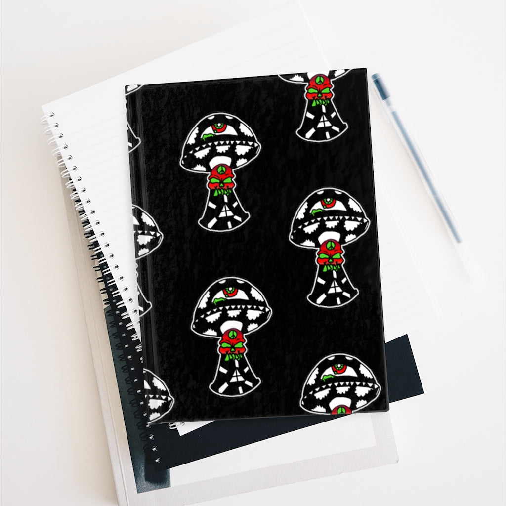 Black and White Skull Shroom Journal - Blank