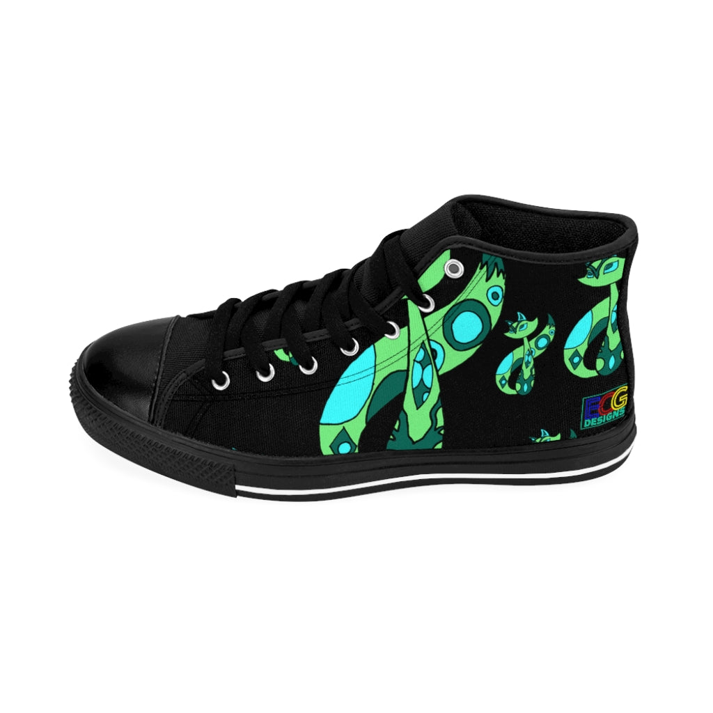 Green Cat Women's High-top Sneakers