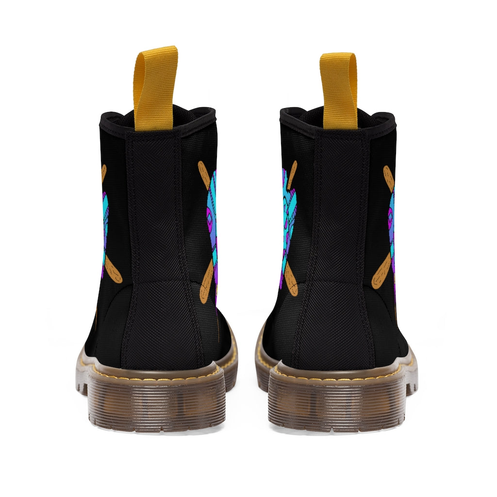 Blue and Purple Melted Popsicle Women's Canvas Boots