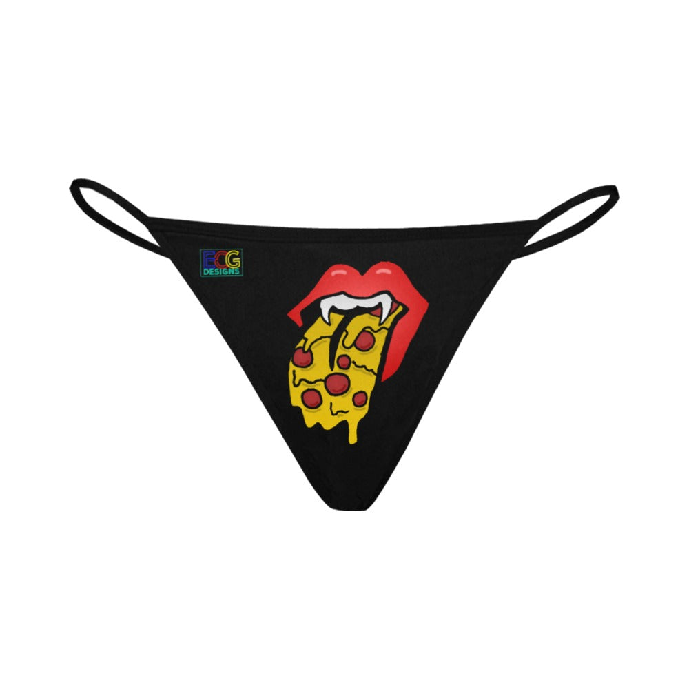 Red Pizza Tongue Women's All Over Print G-String Panties (Model L35)