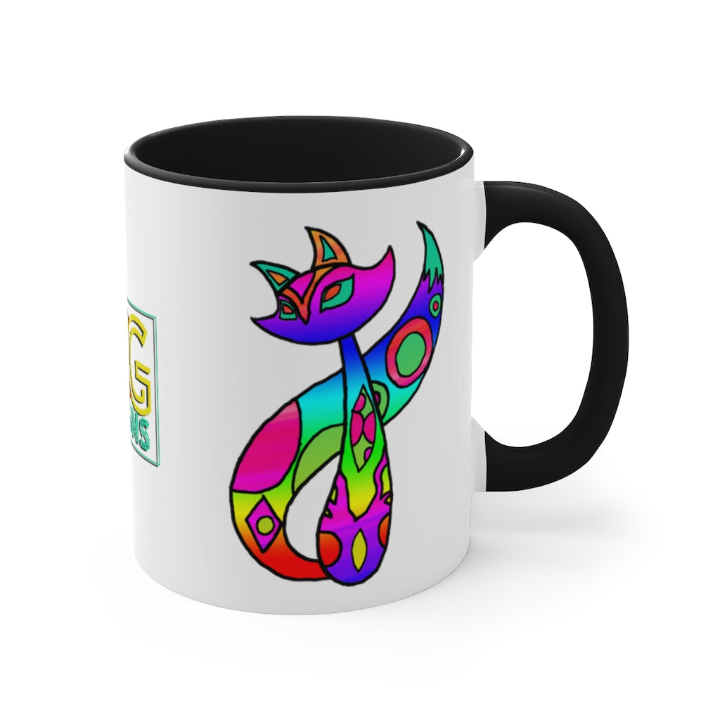 Rainbow Cat Accent Coffee Mug, 11oz