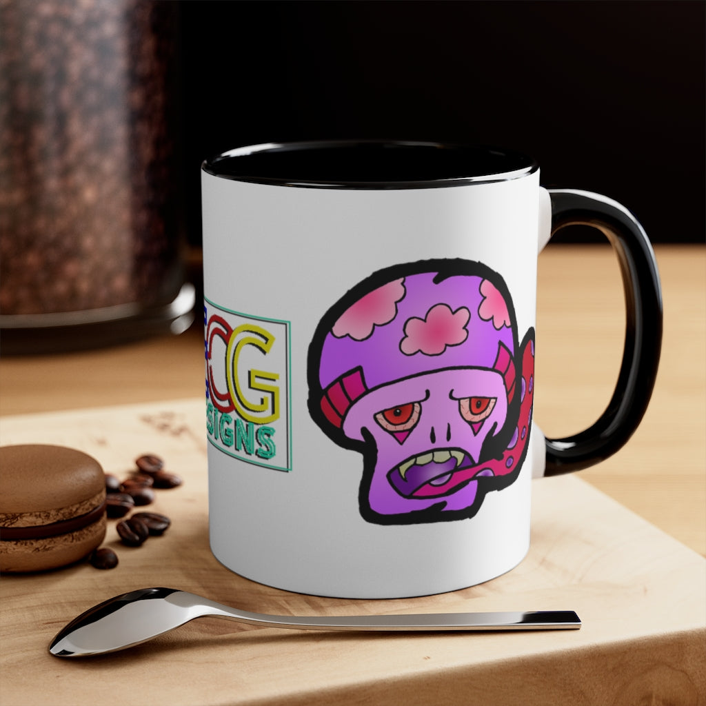 Pink Shroom Accent Coffee Mug, 11oz