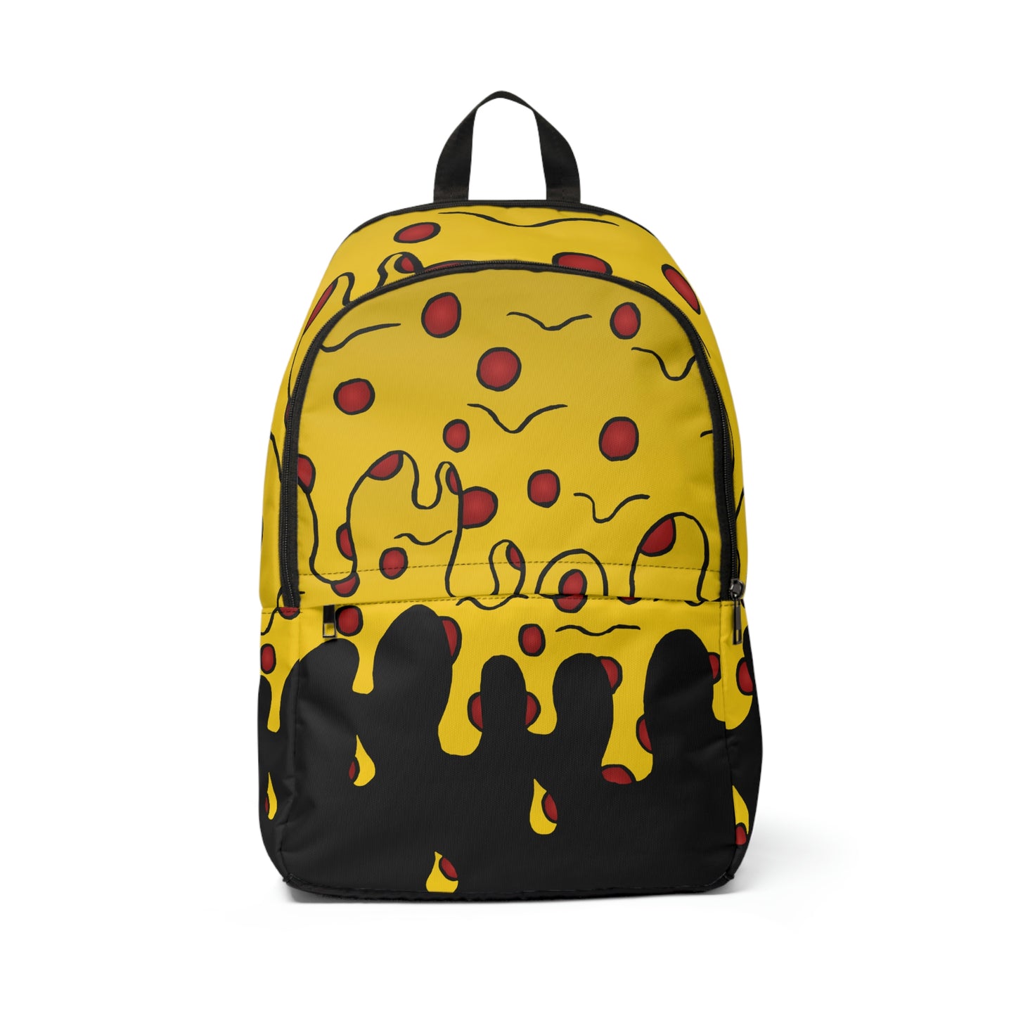 Cheesy Pizza Unisex Fabric Backpack (Black)