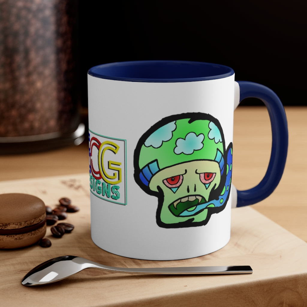 Green Shroom Accent Coffee Mug, 11oz