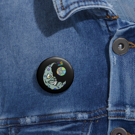 Green Moon Pin Buttons