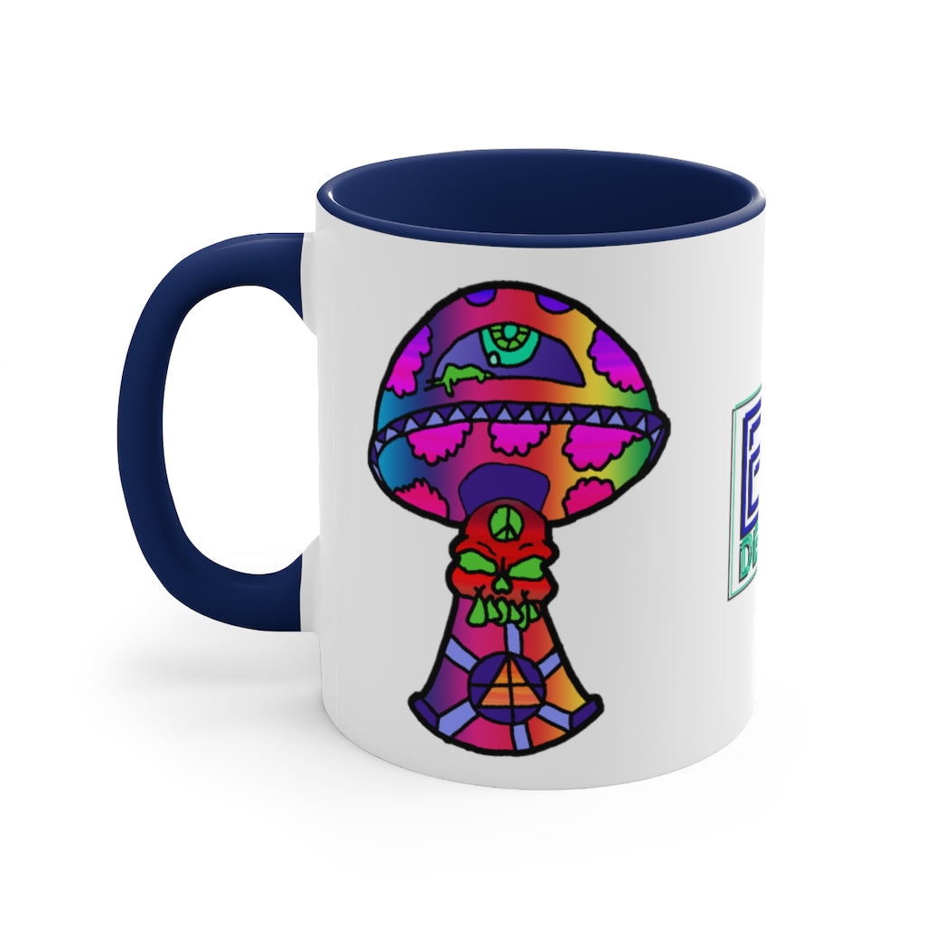 Rainbow Skull Shroom Accent Coffee Mug, 11oz