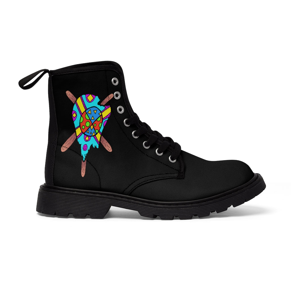 Multicolored Melted Popsicle Women's Canvas Boots