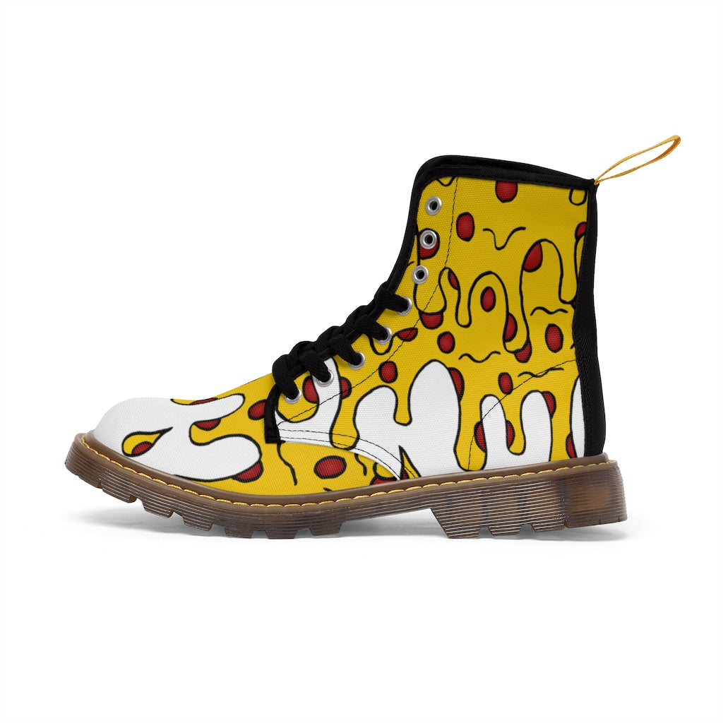 Cheesy Pizza Men's Canvas Boots