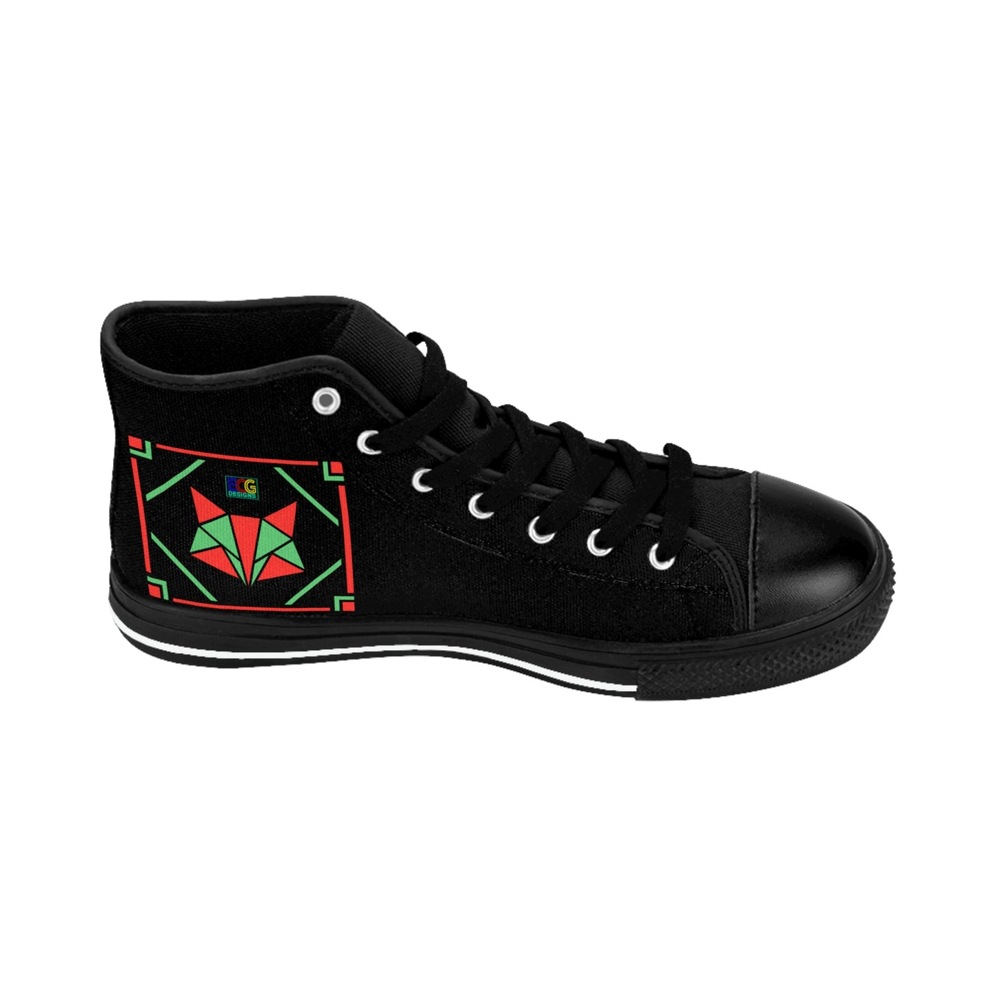 Red and Green Box Fox Women's Classic Sneakers