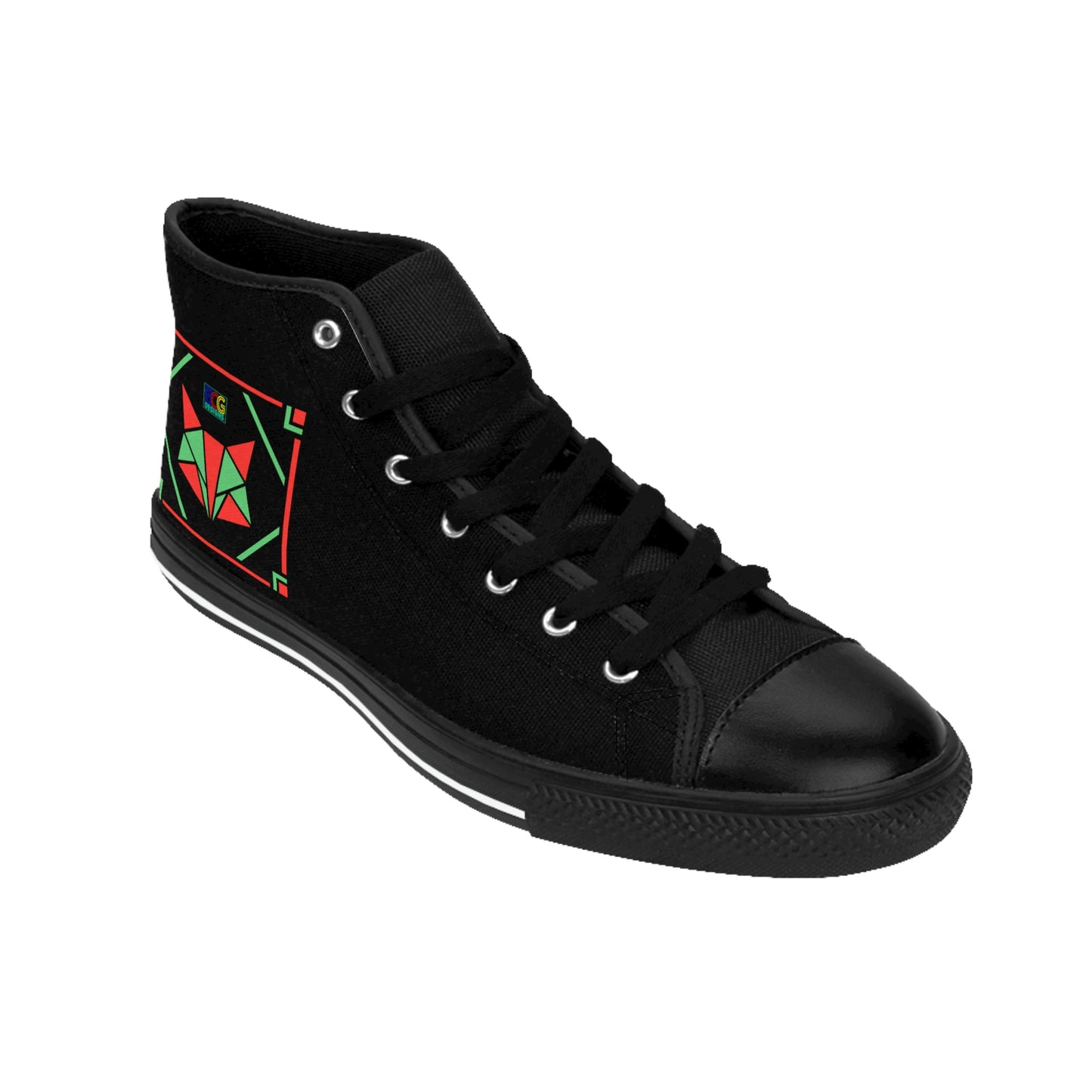 Red and Green Box Fox Women's Classic Sneakers