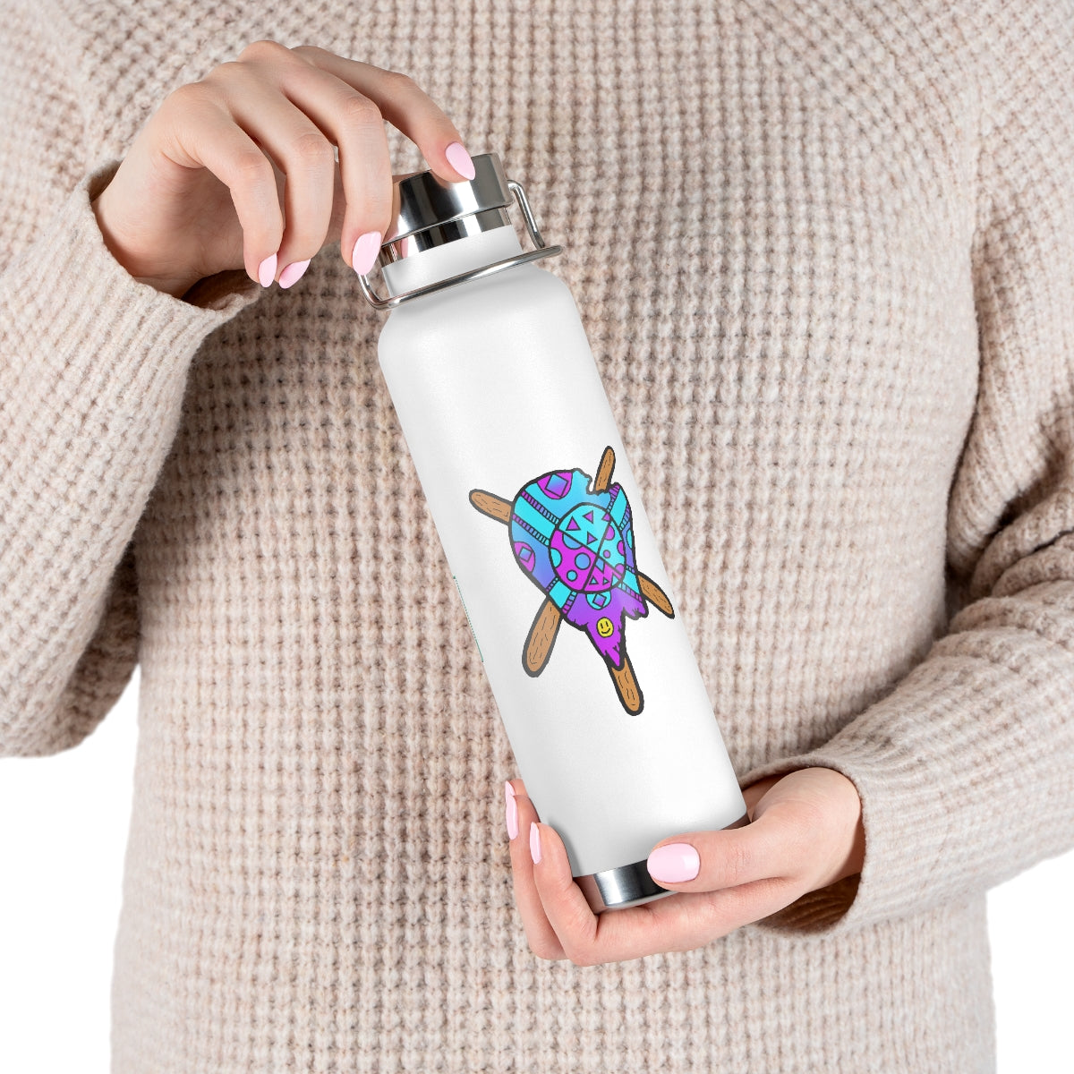 Blue and Purple Melted Popsicle 22oz Vacuum Insulated Bottle