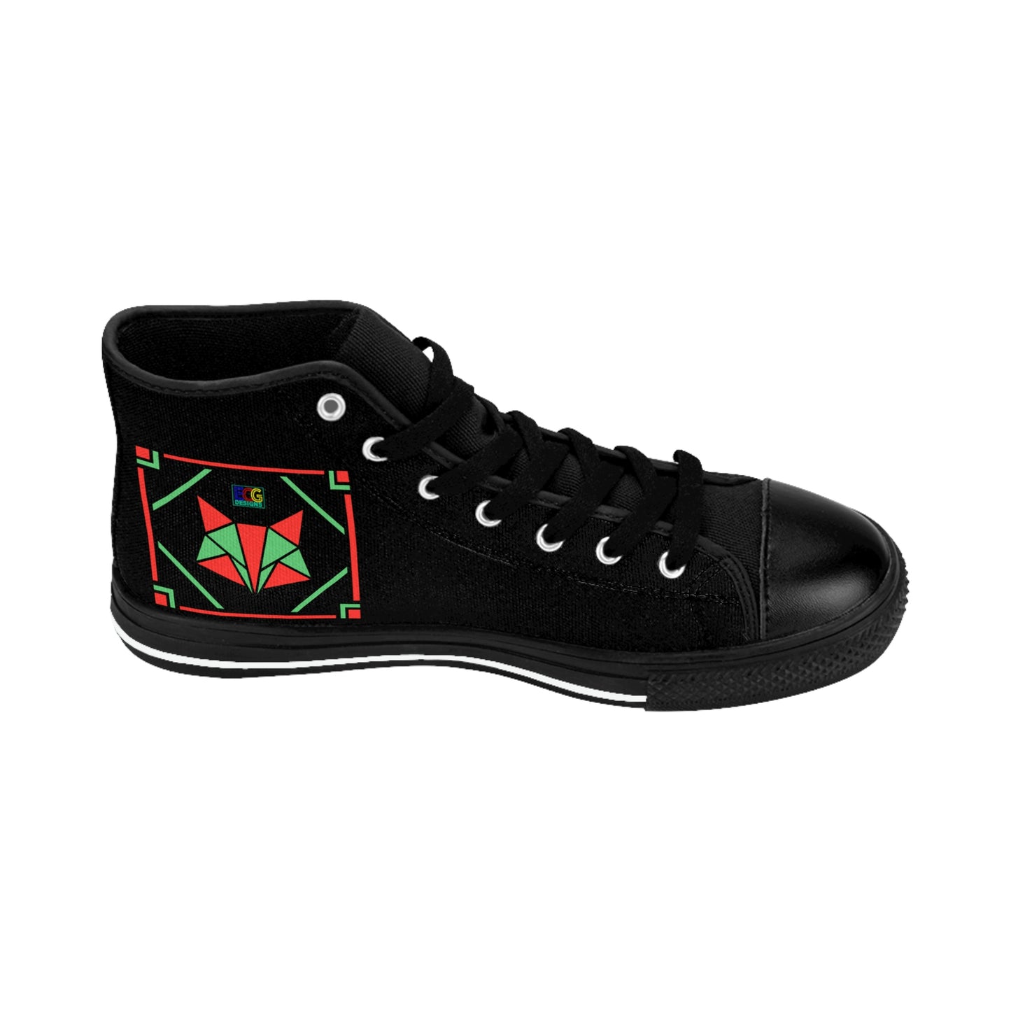 Red and Green Box Fox Men's Classic Sneakers