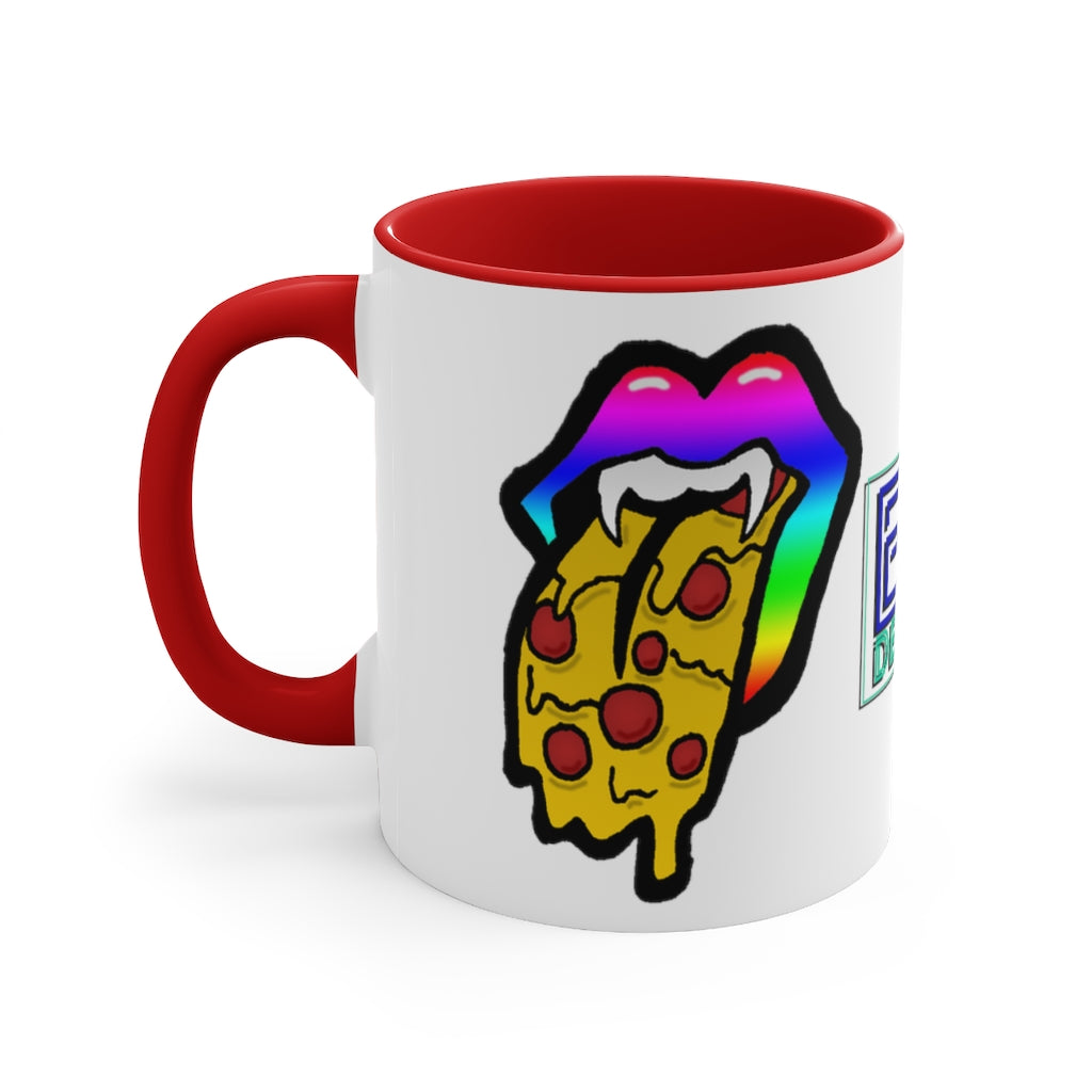 Rainbow Pizza Tongue Accent Coffee Mug, 11oz