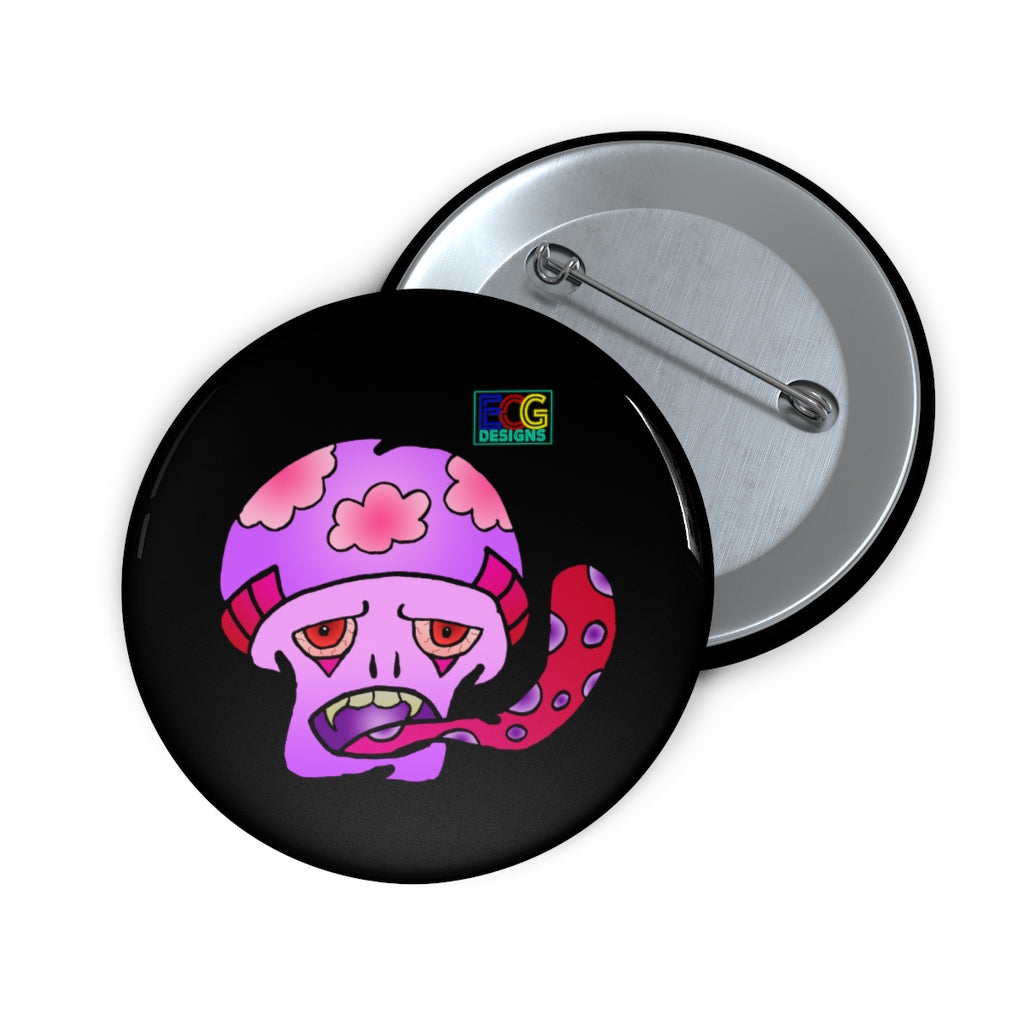 Pink Shroom Pin Buttons